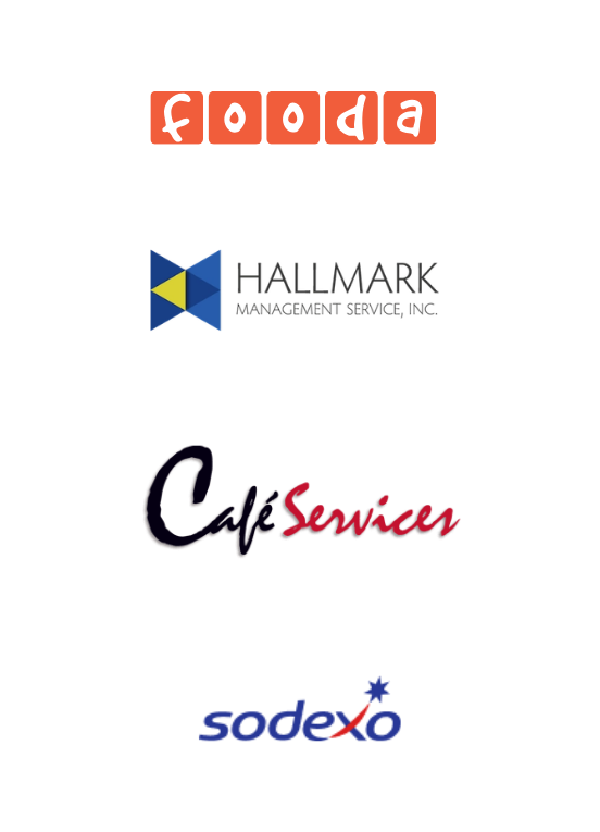 Partnership Logos, Fooda, Hallmark, Cafe Services, Sodexo logos.